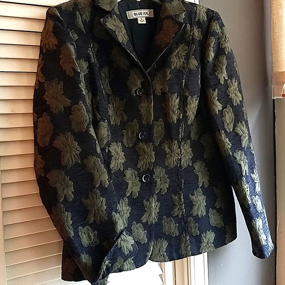 Blue ice green and black trouser jacket - Picture 1 of 8